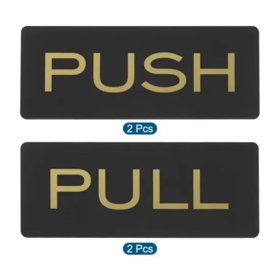 Unique Bargains Acrylic Self-Adhesive Gate Sticker Push Pull Door Sign 4 Pcs image {2}