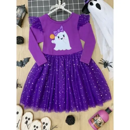 Girls Hey Boo Glitter Tutu Dress - Mia Belle Girls image {3}