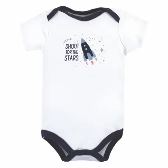 Hudson Baby Infant Boy Cotton Bodysuits, Space image {4}