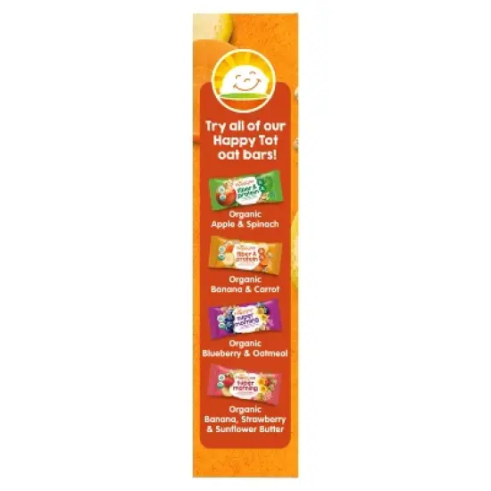 HappyTot Fiber & Protein Organic Bananas and Carrots Soft-Baked Oat Bar - 5ct/0.88oz Each image {12}