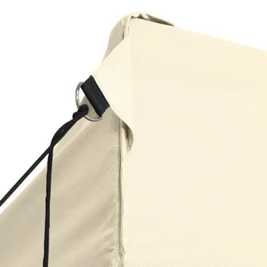 vidaXL Foldable Tent Pop-Up with 4 Side Walls 9.8'x14.8' Cream White image {4}