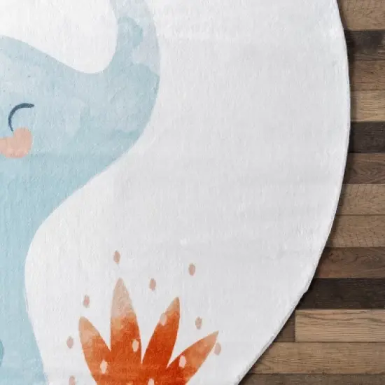 nuLOOM Elain Cheerful Elephant Machine Washable Kids Area Rug image {4}