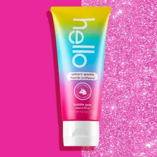 hello Kids' Unicorn Sparkle Bubble Gum Fluoride Toothpaste - 4.2oz/3pk image {4}