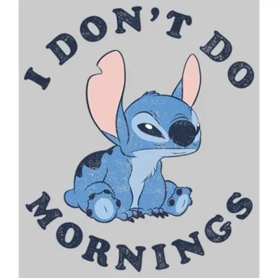 Men's Lilo & Stitch I Don't Do Mornings Light Blue Sweatshirt image {1}