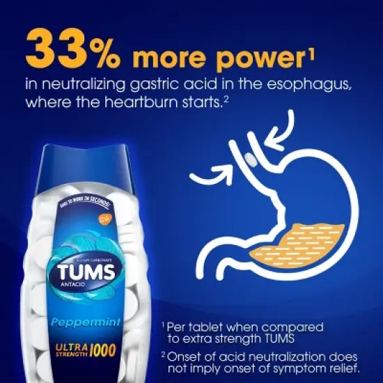 Tums Ultra Strength Mint Antacid Chewable Tablets 160ct image {5}