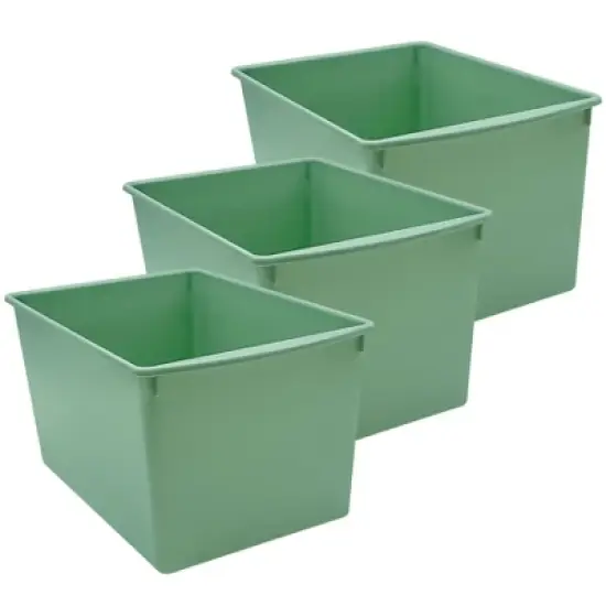 Teacher Created Resources&reg; Plastic Multi-Purpose Bin, Eucalyptus Green, Pack of 3 image {4}