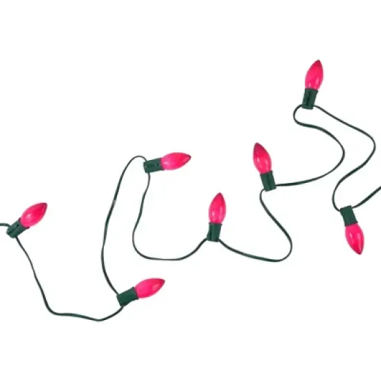 Northlight 25ct C9 String Lights Pink Purple - 24' Green Wire image {1}