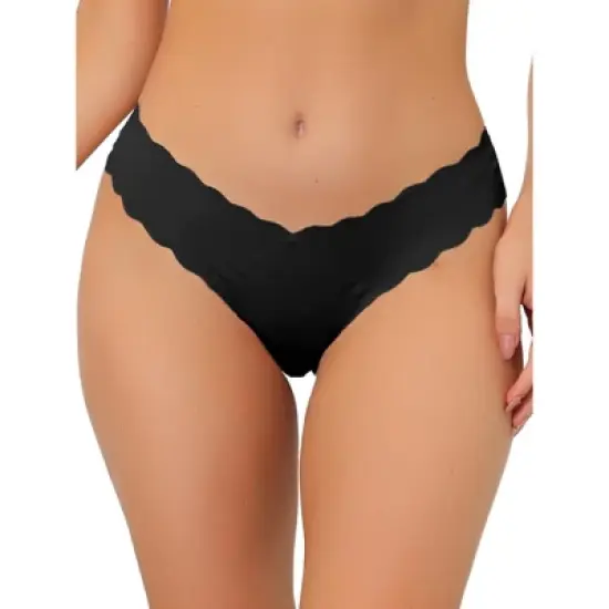 Allegra K Women's No-Show Unlined V-Shape Waist Stretch Hipster Underwear image {9}