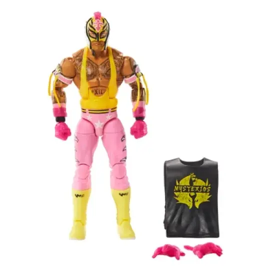 WWE Elite Top Picks 2023 Yellow & Pink Rey Mysterio Action Figure image {2}