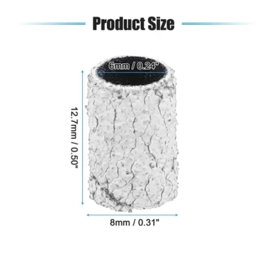 Unique Bargains Nail Drill Bits 80 Grit Sanding Bands Set 100 Pcs White image {3}