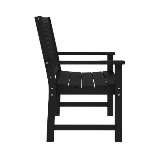 Merrick Lane All Weather Recycled HDPE Bench for Indoor and Outdoor Use image {6}