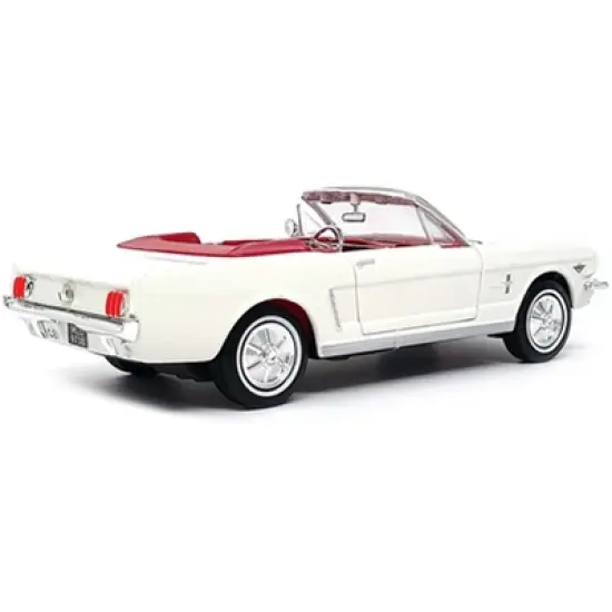 1964 1/2 Ford Mustang Convertible White w/Red Interior James Bond 007 "Goldfinger" 1964 Movie 1/24 Diecast Model Car by Motormax image {2}