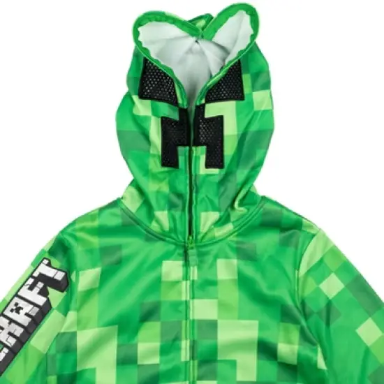 Minecraft Creeper Fleece Zip Up Hoodie Little Kid to Big Kid  image {2}