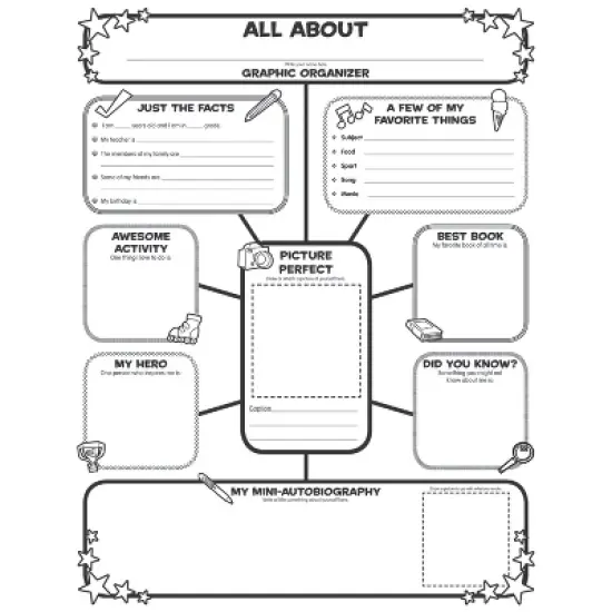 Scholastic Teacher Resources Graphic Organizer Poster, All-About-Me Web, Grades 3-6 image {1}