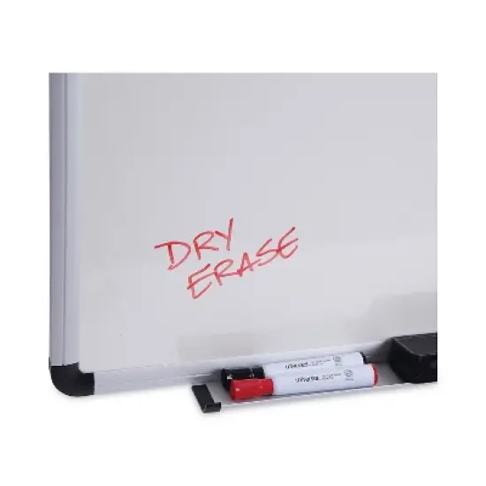 UNIVERSAL Dry Erase Board Melamine 36 x 24 White Black/Gray Aluminum/Plastic Frame 43723 image {6}