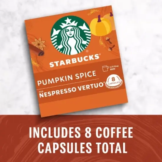 Starbucks by Nespresso Vertuo Line Pumpkin Spice Flavored Light Roast Coffee Pods image {2}