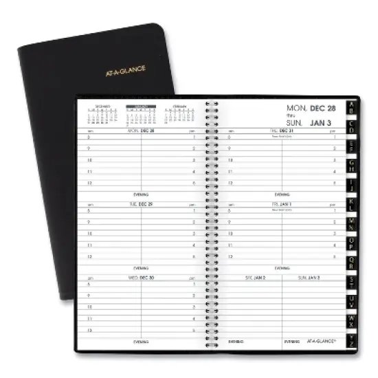 Compact Weekly Appointment Book, 6.25 x 3.25, Black Cover, 12-Month (Jan to Dec): 2026 image {6}