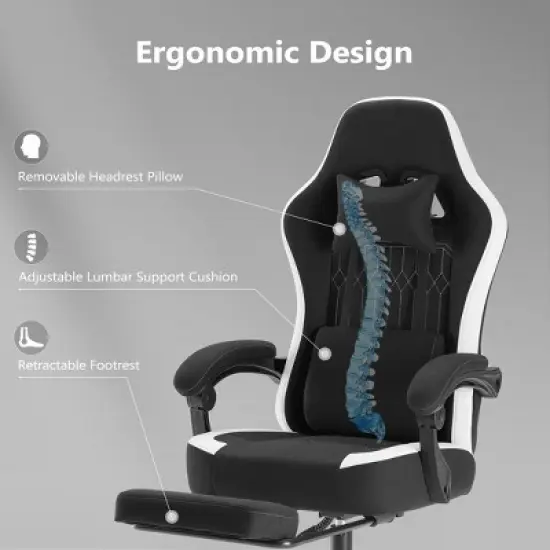 NicBex Ergonomic Office Chair with Footrest,Adjustable Recline Computer Desk Chair with Lumbar Support,Headrests,Gaming Chair for Bedroom,Office image {4}
