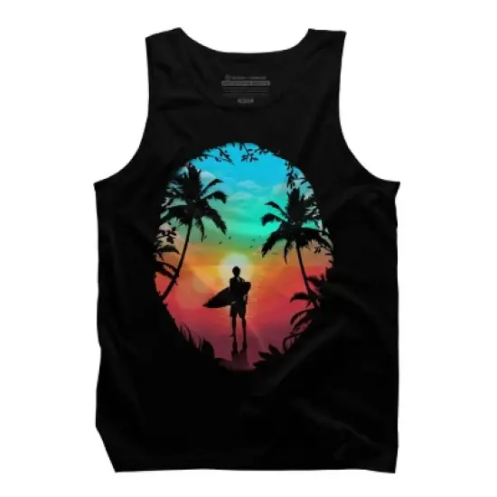 Men's Design By Humans Summer Break By clingcling Tank Top image {2}