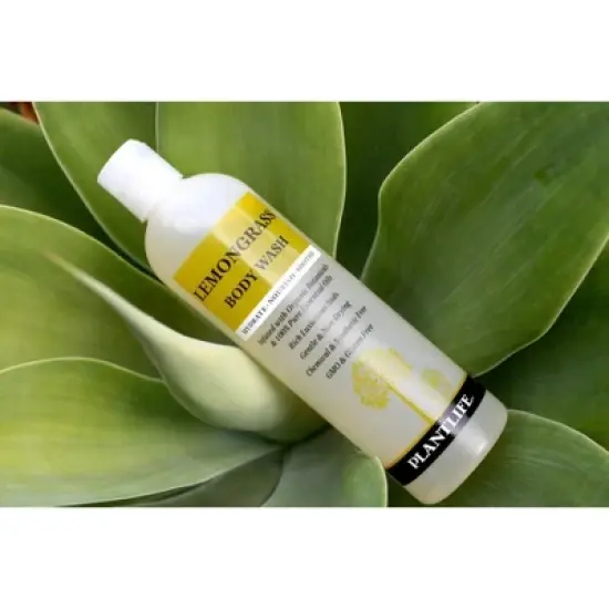 Plantlife Lemongrass Body Wash &ndash; GMO & Gluten-Free, Gentle & Moisturizing, Natural Ingredients, Made in the USA, 14 oz image {3}