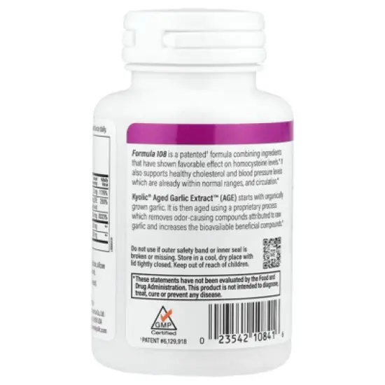 Kyolic Aged Garlic Extract Formula 108, Total Heart Health, 100 Capsules image {2}