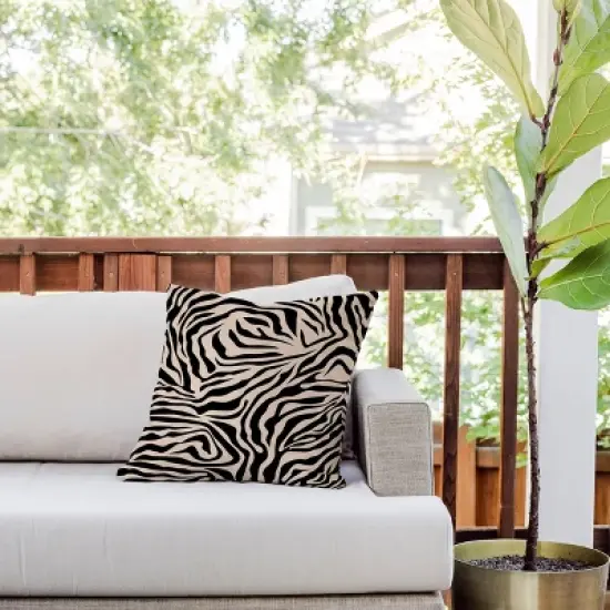 18"x18" Deny Designs Daily Regina Designs Zebra Outdoor Throw Pillow image {1}