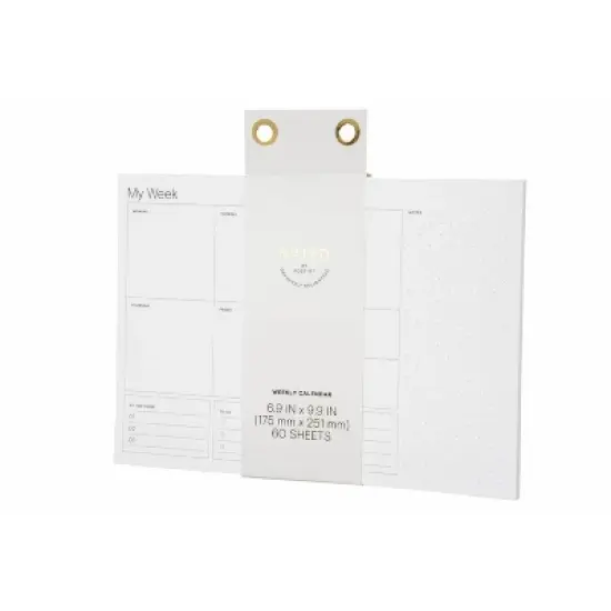 Noted by Post-it Weekly Calendar, White with pre-printed days: Office Supplies, 7.5x10 Inches, Uncoated Paper image {7}