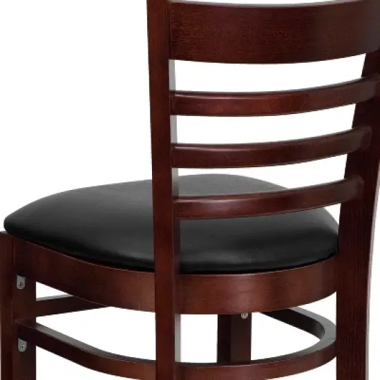 Emma and Oliver Ladder Back Wooden Restaurant Dining Barstool image {4}
