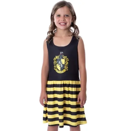 Harry Potter Girls All Houses Crest Logo Tank Stripe Accent Pajama Nightgown image {7}