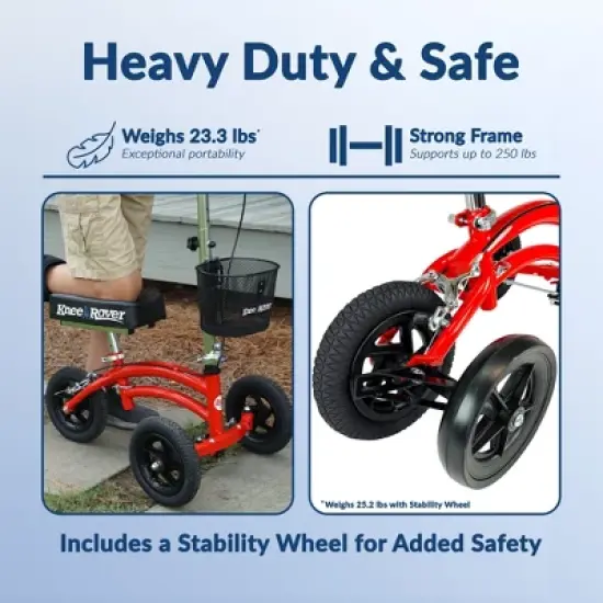 KneeRover Jr All Terrain Knee Scooter Red image {5}