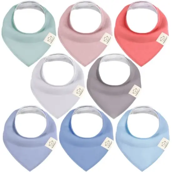 8pk Organic Baby Bandana Bibs, Baby Drool Bibs for Baby Boy, Girl, Baby Bibs for Infant, Newborn image {27}