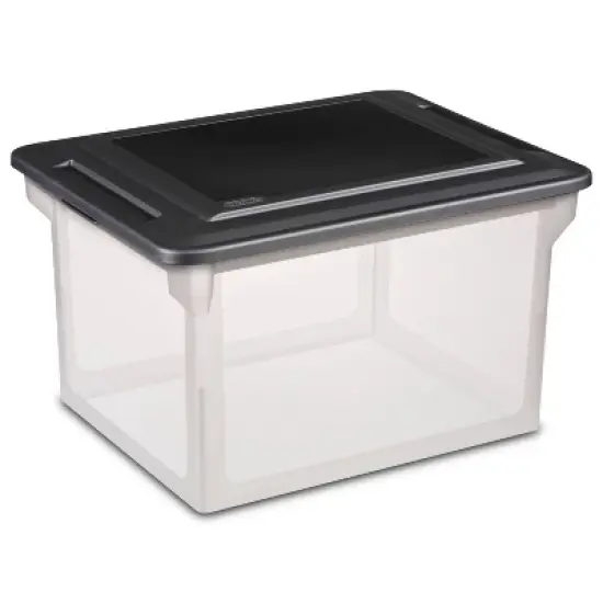 Sterilite 18.5"x14" Plastic File Box Clear/Black image {9}