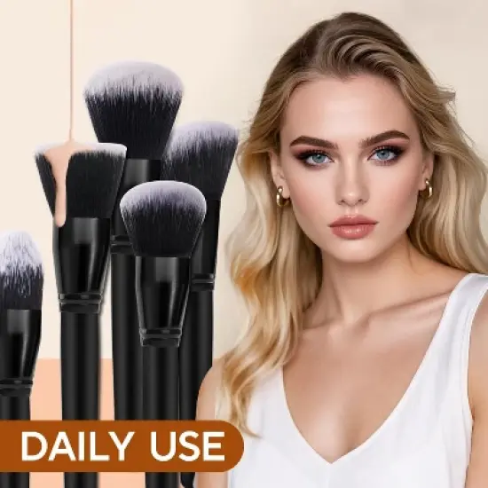 BABYYER Black Makeup Brushes Set,15 Pcs Professional Premium Synthetic Foundation Contour Powder Concealers Eye Shadows Blush Makeup Brush Set image {2}