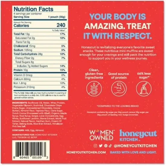 Honeycut Gluten Free Double Chocolate Mini Muffins - 8oz/4ct image {1}