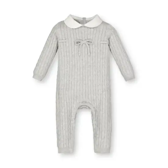 Hope & Henry Baby Cable Romper with Peter Pan Collar image {7}