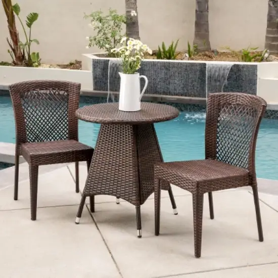 Christopher&nbsp;Knight&nbsp;Home Candice 3 Piece Patio Bistro Dining Furniture Set with Stackable Chairs image {10}