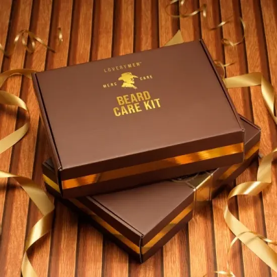 LOVERYMEN 9-Piece Ultimate Beard Care Kit: Beard Oil, Balm, Serum, Wash, Conditioner, Shears, Comb, Brush, & Beard Pen in Elegant Gift Box image {4}