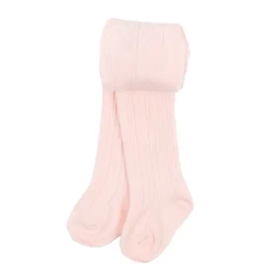 Leveret Girls Classic Solid Color Cable Knit Tights image {5}