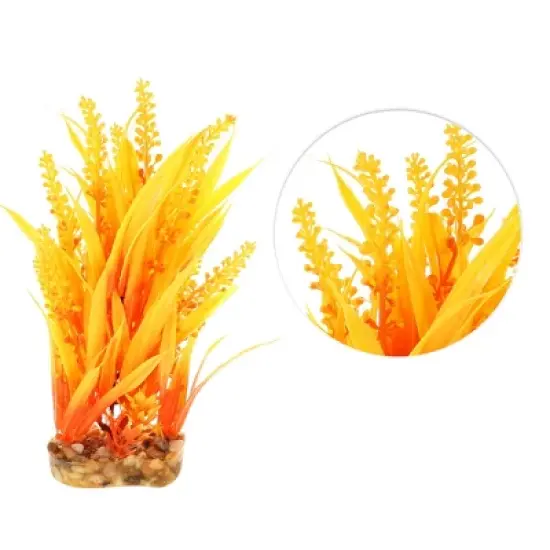 Unique Bargains Aquarium Plants Decorations Artificial Aquatic Plant Orange 7.48" 1 Pcs image {2}