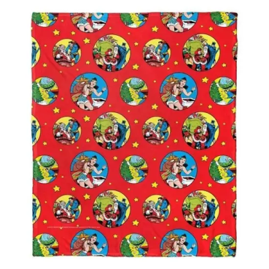 Warner Bros. Justice League Heroic Holiday Helpers Silk Touch Throw Blanket 50x60 Inches image {2}
