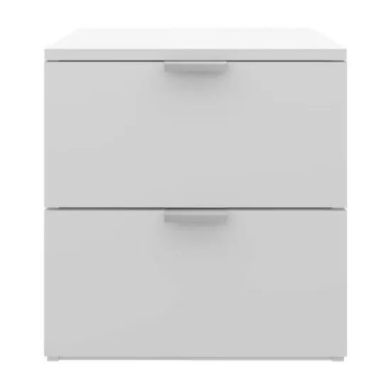 Delmar Wood 2 Drawer Nightstand Matte White - Hillsdale Furniture image {2}