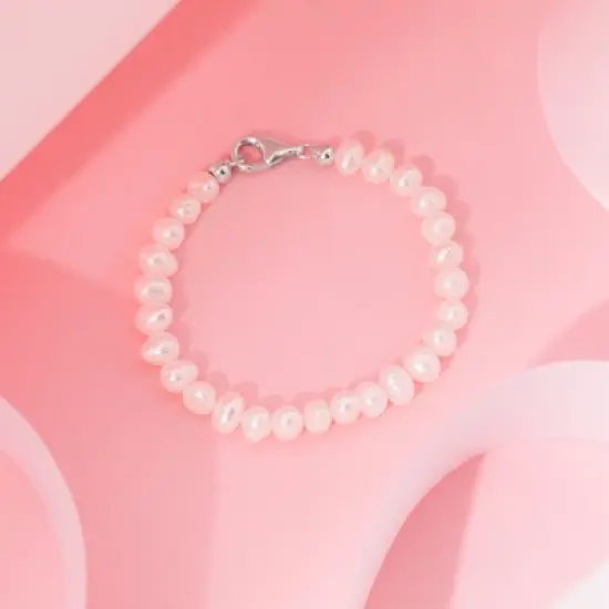 Girl's Small Freshwater Cultured Pearl Bracelet Sterling Silver - In Season Jewelry image {3}