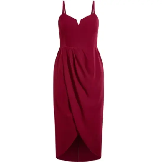 Women's Plus Size Sassy V Dress - ruby | CITY CHIC image {2}