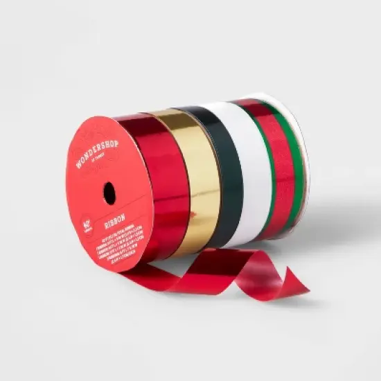 5 End Flat Christmas Ribbon 40' - Wondershop&trade; image {3}