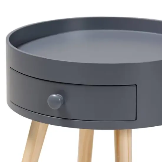 Jessen 1 - Drawer Wood Nightstand - Baxton Studio image {4}