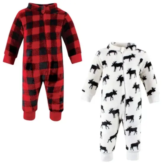 Hudson Baby Unisex Toddler Plush Jumpsuits, Moose Zipper image {4}