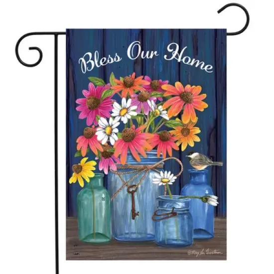 Briarwood Lane Garden Flag 18x12.5 For Outdoor Bless Our Home Mason Jars Summer Garden Flag Flag For Summer Garden Flag Flags For Outside image {1}