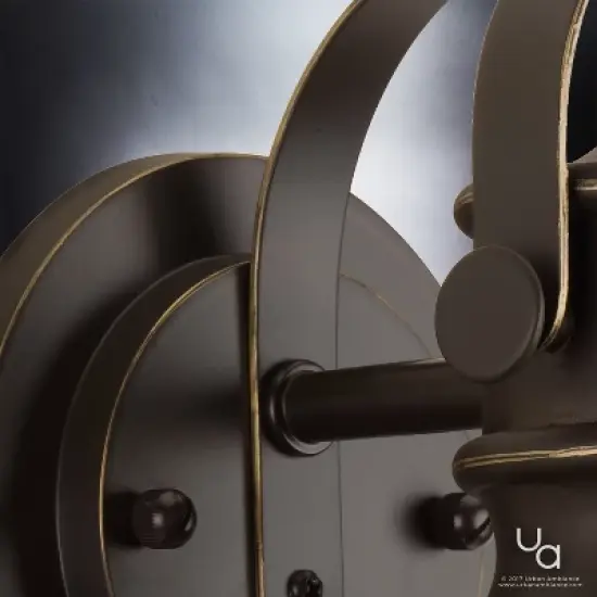 Urban Ambiance Luxury Luxe Industrial Outdoor Wall Light,  10"H x 8-1/2"W,  Olde Bronze Finish, UHP1040 image {4}