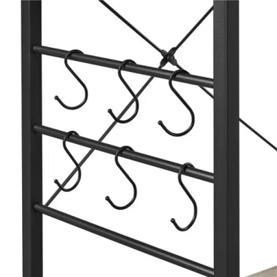 Yaheetech Vintage Kitchen Island Baker's Rack with Power Outlet Utility Microwave Stand image {3}
