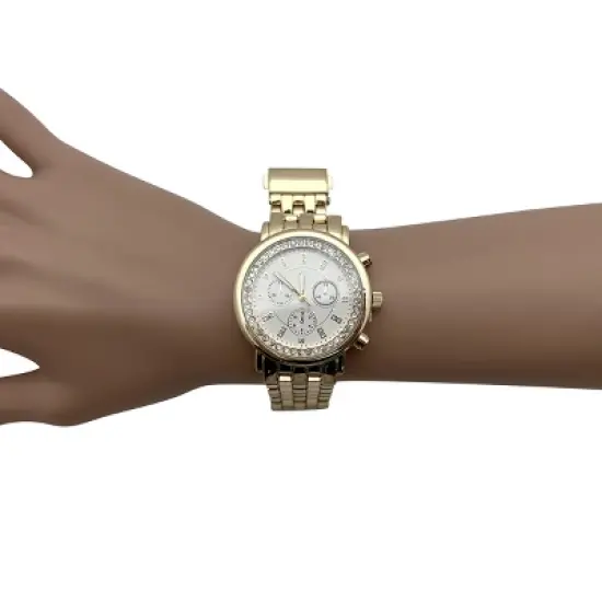 Olivia Pratt Round Rhinestones Analog Display Women Watch image {3}